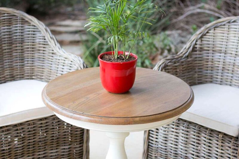 שולחן צד עגול עץ מלא